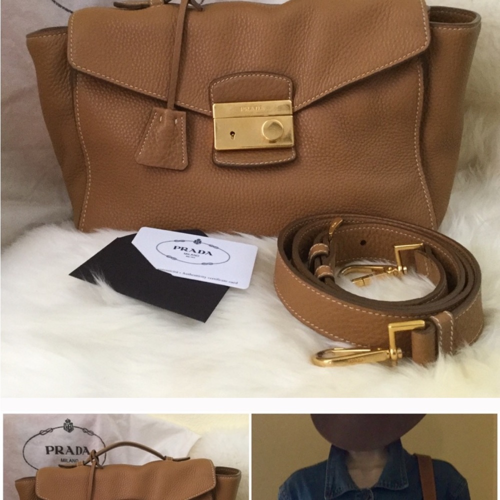 3Way #Prada Vitello Daino Caramel Calf
Leather Bag - Picture 3 of 9